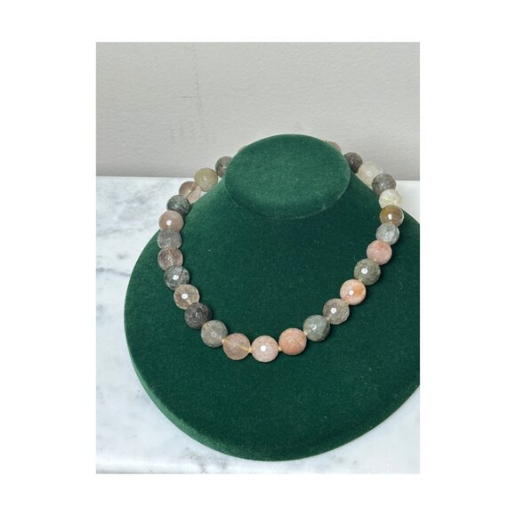 Brooks Brothers Jade & Rose Quartz Assorted Natural Gemstone Necklace 116 Grams - Picture 1 of 6